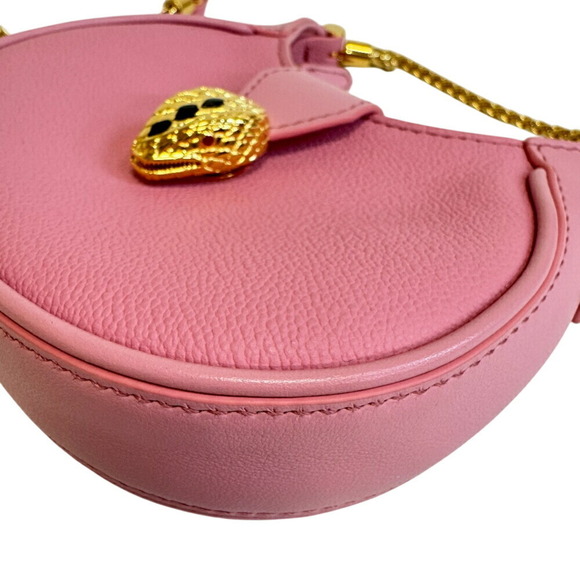 BVLGARI Ellipse Micro Chain Shoulder Bag, Snake Serpenti Pink, Women's - Picture 5 of 12